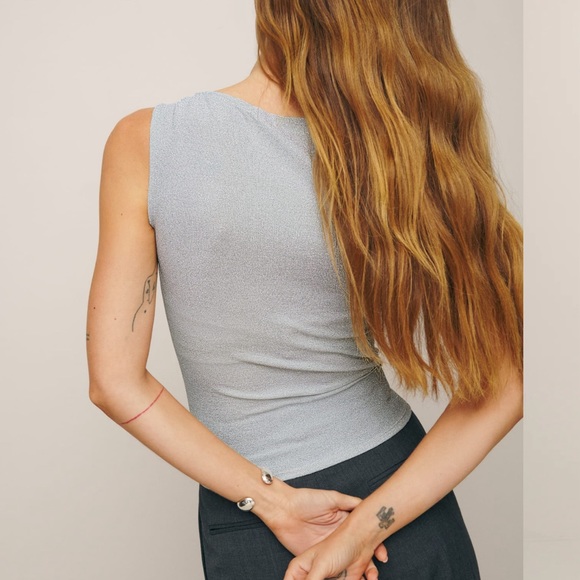 Reformation Dusk Knit Top | Moonlight Sparkle - Picture 3 of 14